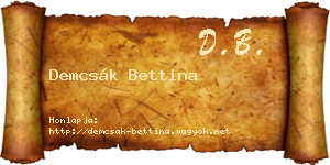 Demcsák Bettina névjegykártya